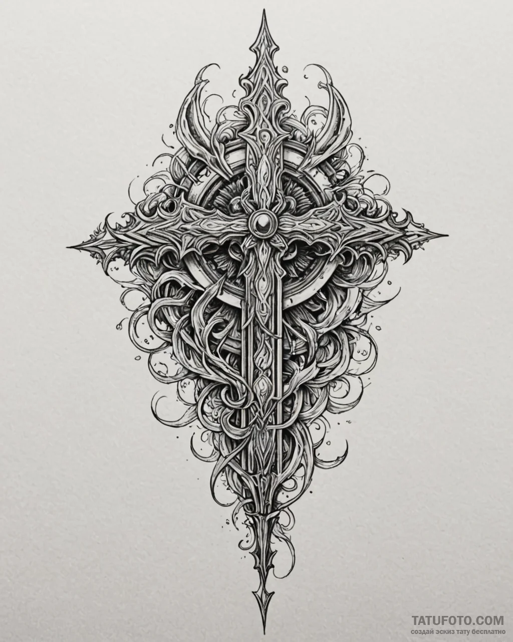 Dagger bleeding molten silver, tattoo sketch... - эскиз тату (№1753102510_0, 21.07.2025 12:55) — Tatufoto.com