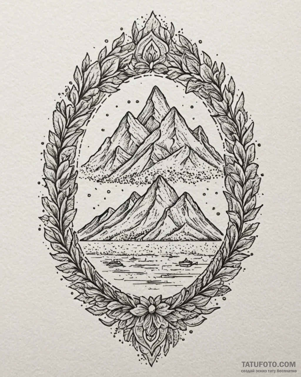 Oak seal splitting in two, tattoo flash sheet... - эскиз тату (№1753107676_0, 21.07.2025 14:21) — Tatufoto.com