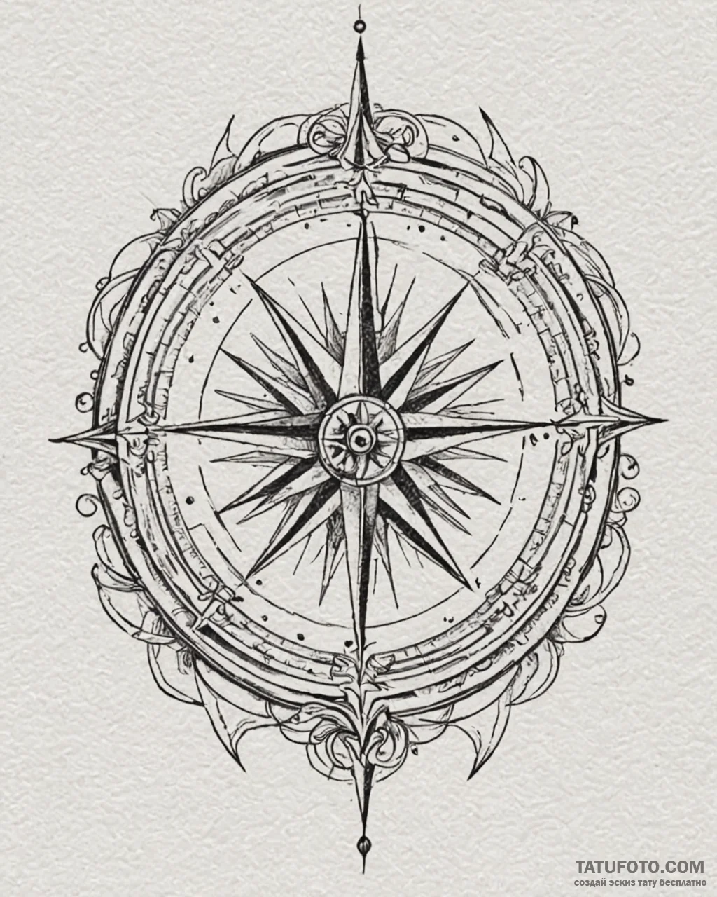 Compass rose (is there as wind rose, but can… — эскиз тату (№1753108185_0, 21.07.2025 14:29) — Tatufoto.com