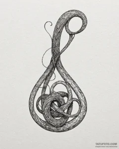 Klein bottle, tattoo line art, black and whit... - эскиз тату (№1753108270_0, 21.07.2025 14:31) — Tatufoto.com