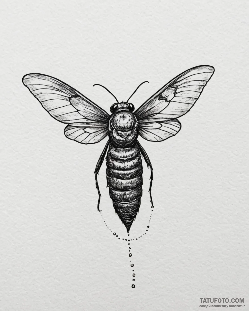 A death's-head hawkmoth, concept art for tatt... - эскиз тату (№1753108778_0, 21.07.2025 14:39) — Tatufoto.com