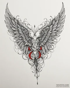 Engraved wings wrapped in shadows, tattoo ske... - эскиз тату (№1753108947_0, 21.07.2025 14:42) — Tatufoto.com
