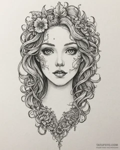 A detailed broken doll head, creepy,, tattoo... - эскиз тату (№1753109033_0, 21.07.2025 14:43) — Tatufoto.com