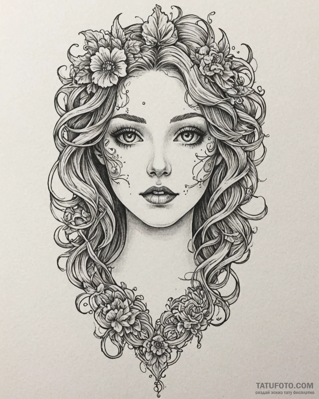 A detailed broken doll head, creepy,, tattoo… — эскиз тату (№1753109033_0, 21.07.2025 14:43) — Tatufoto.com