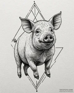 Pig, tattoo drawing outline, dotwork tattoo s... - эскиз тату (№1753109117_0, 21.07.2025 14:45) — Tatufoto.com