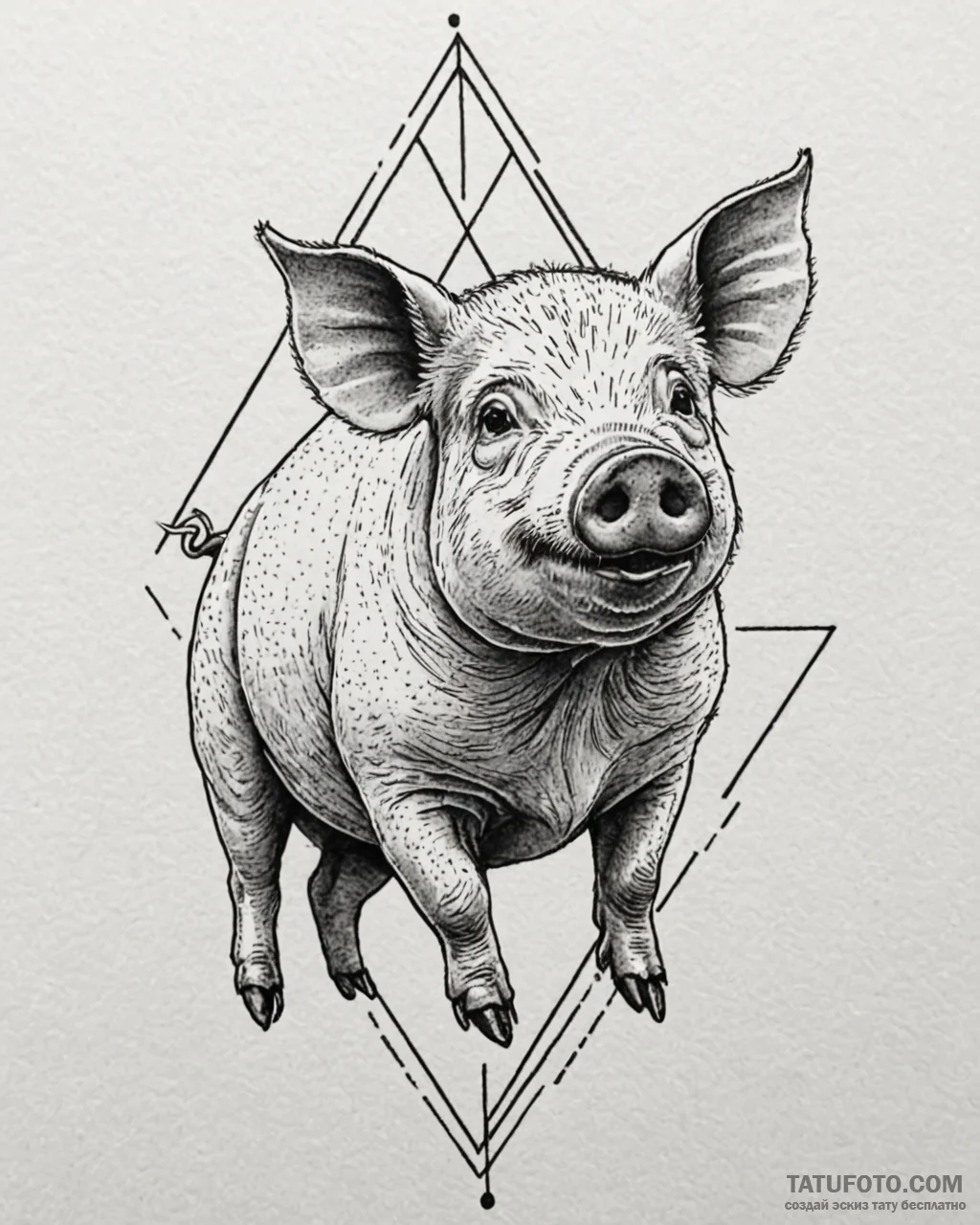 Pig, tattoo drawing outline, dotwork tattoo s… — эскиз тату (№1753109117_0, 21.07.2025 14:45) — Tatufoto.com