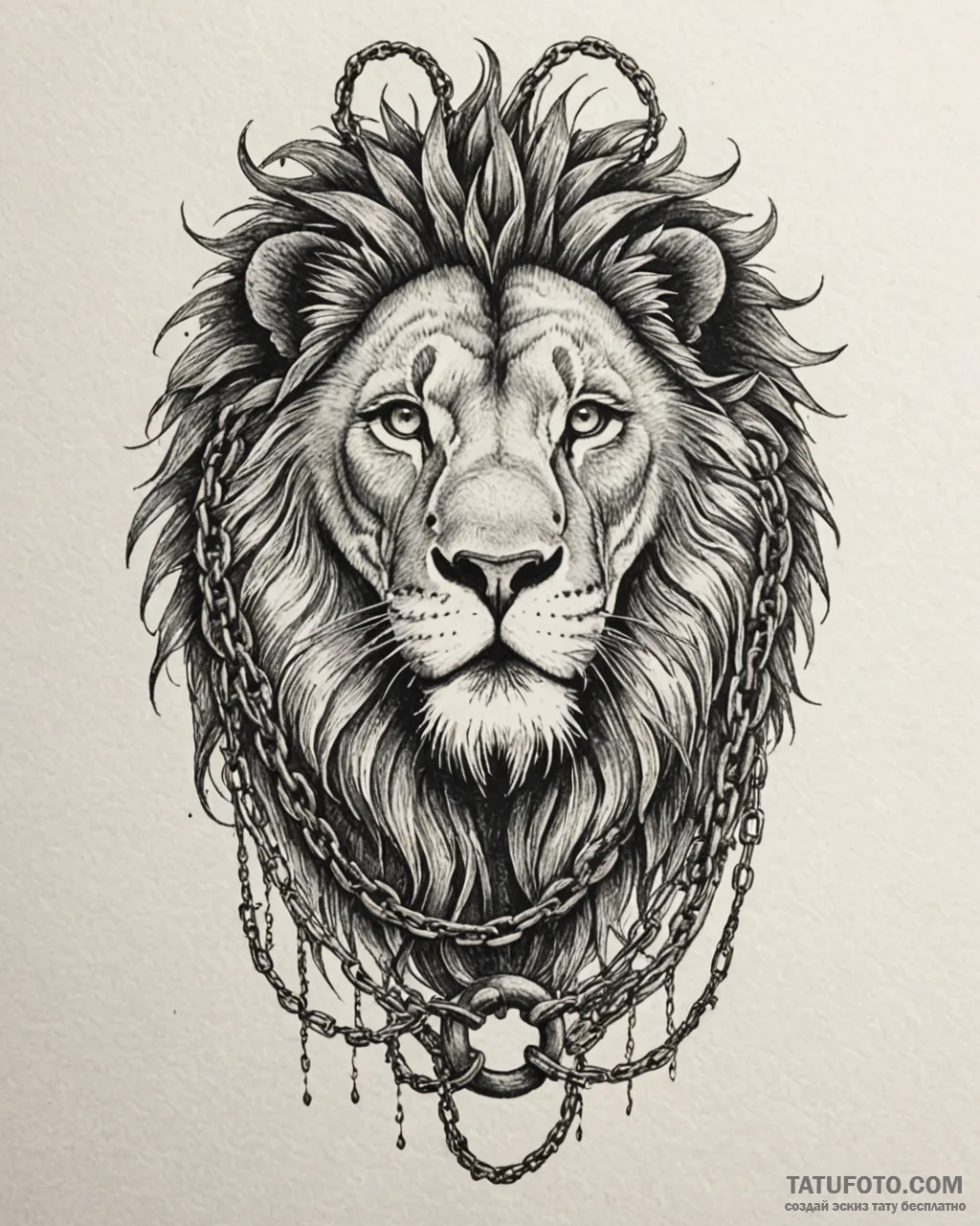 Lion claws bound in chains, ink illustration... - эскиз тату (№1753109203_0, 21.07.2025 14:46) — Tatufoto.com