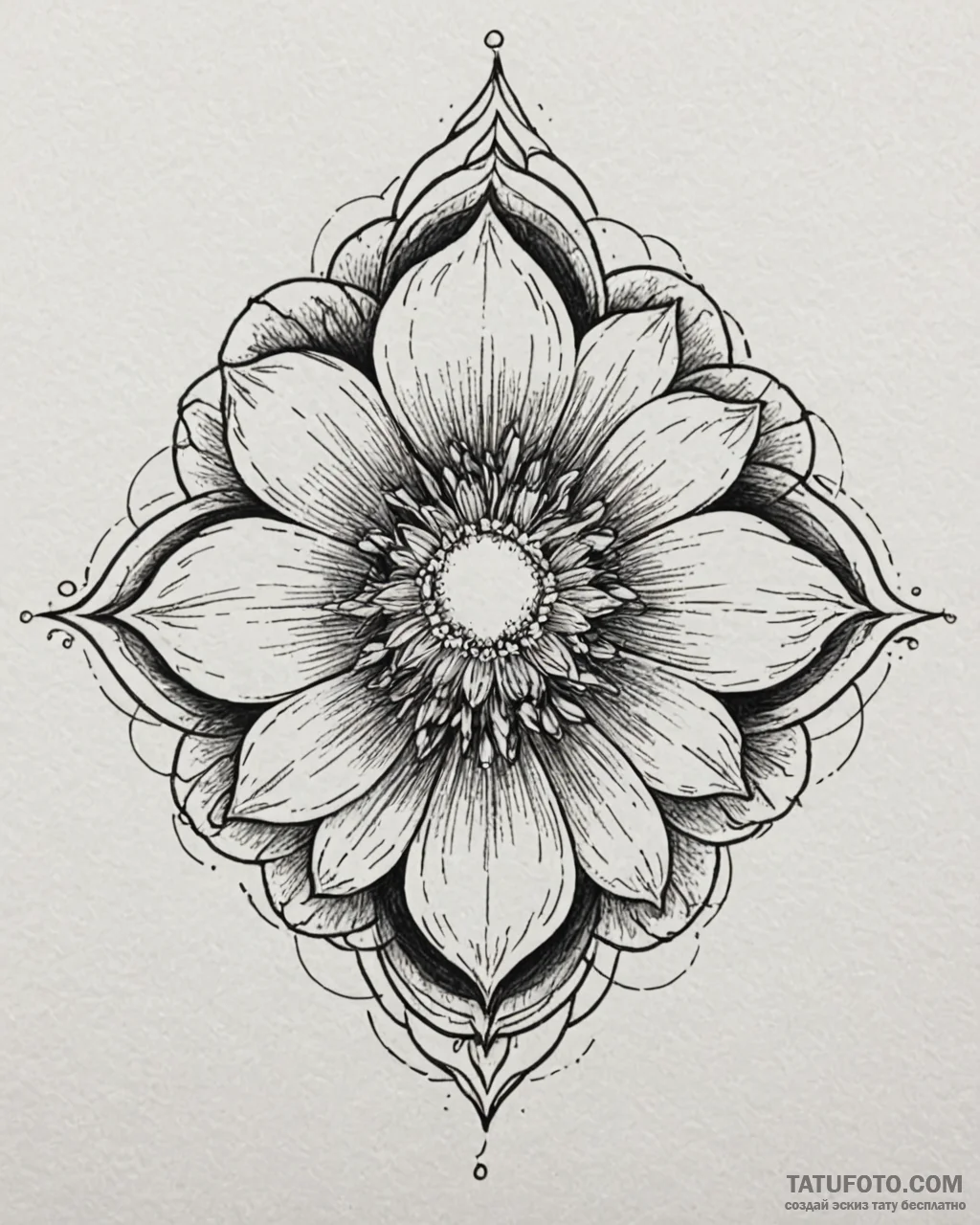 Orb within spectral bloom, tattoo drawing out... - эскиз тату (№1753109965_0, 21.07.2025 14:59) — Tatufoto.com