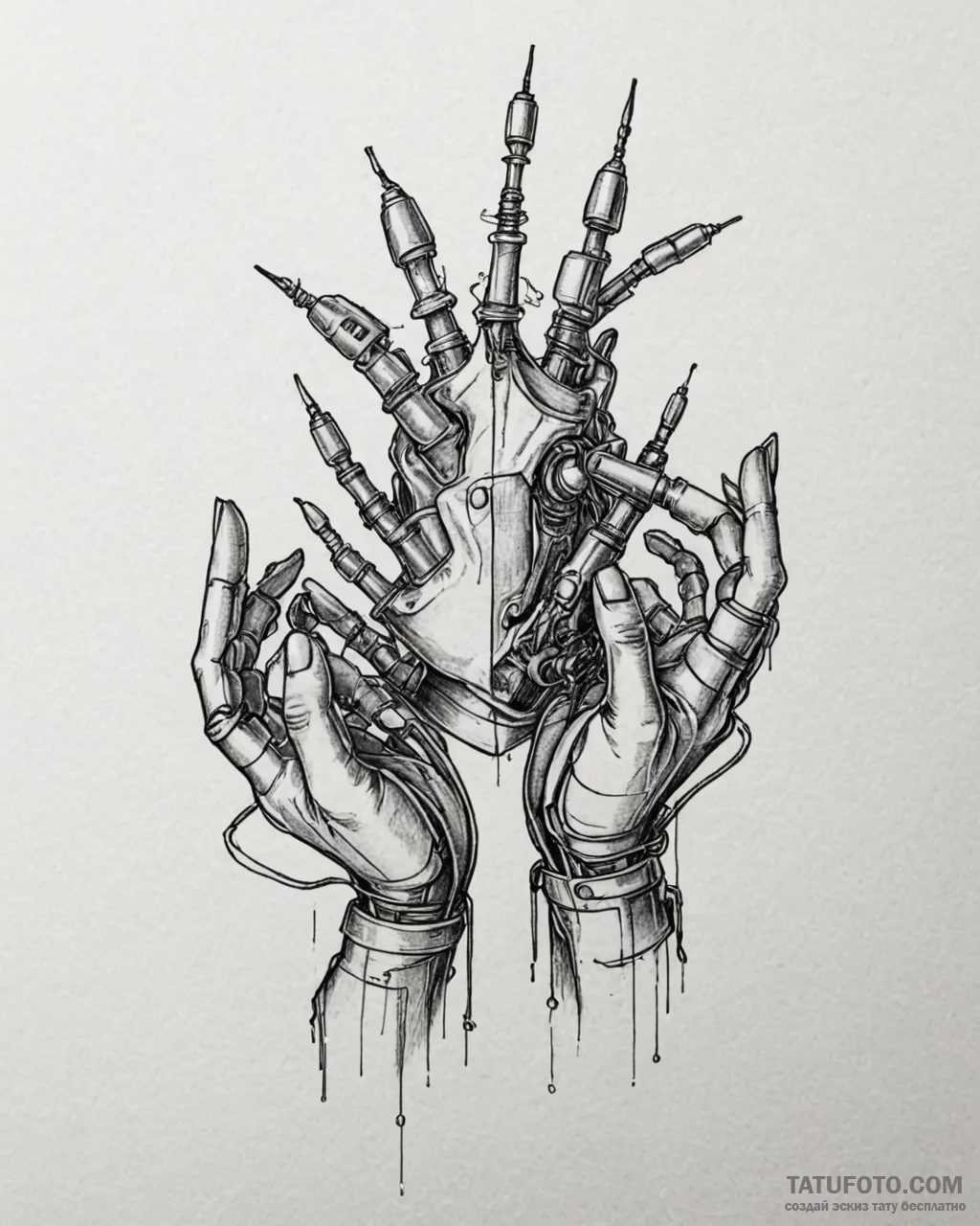 Surgeon's hands performing an operation with... - эскиз тату (№1753112335_0, 21.07.2025 15:38) — Tatufoto.com