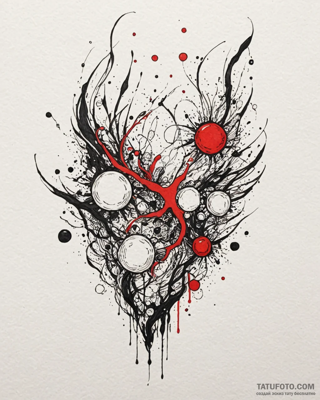 Opal beads falling through air, tattoo drawin... - эскиз тату (№1753112421_0, 21.07.2025 15:40) — Tatufoto.com