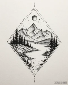 A dotwork landscape - эскиз тату (№1753113691_0, 21.07.2025 16:01) — Tatufoto.com