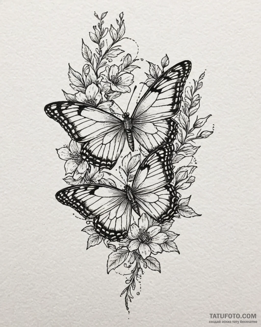 Tattoo sketch, delicate butterfly perched on… — эскиз тату (№1753113944_0, 21.07.2025 16:05) — Tatufoto.com