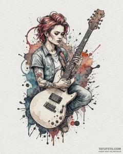 • рокер, concept art for tattoo, on a clean... - эскиз тату (№1753114113_0, 21.07.2025 16:08) — Tatufoto.com