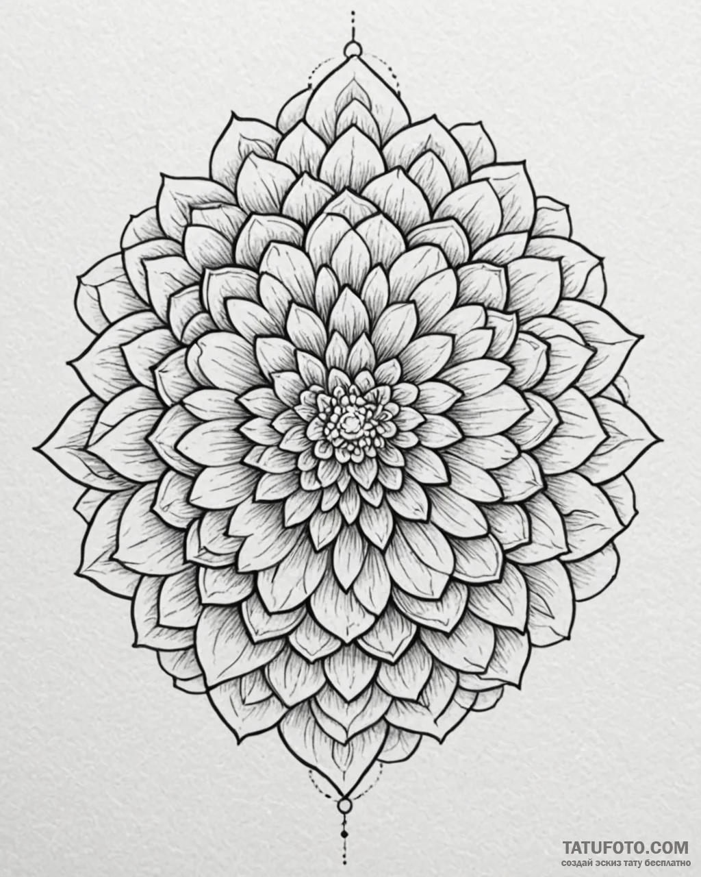 Tat tattoo sketch, floral mandala combining s... - эскиз тату (№1753114367_0, 21.07.2025 16:12) — Tatufoto.com