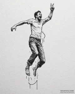 Eskiz.to, tattoo sketch, mike jumping excited... - эскиз тату (№1753115715_0, 21.07.2025 16:35) — Tatufoto.com