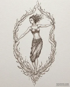 водные и огненные танцы стихий, tattoo line a... - эскиз тату (№1753116053_0, 21.07.2025 16:40) — Tatufoto.com
