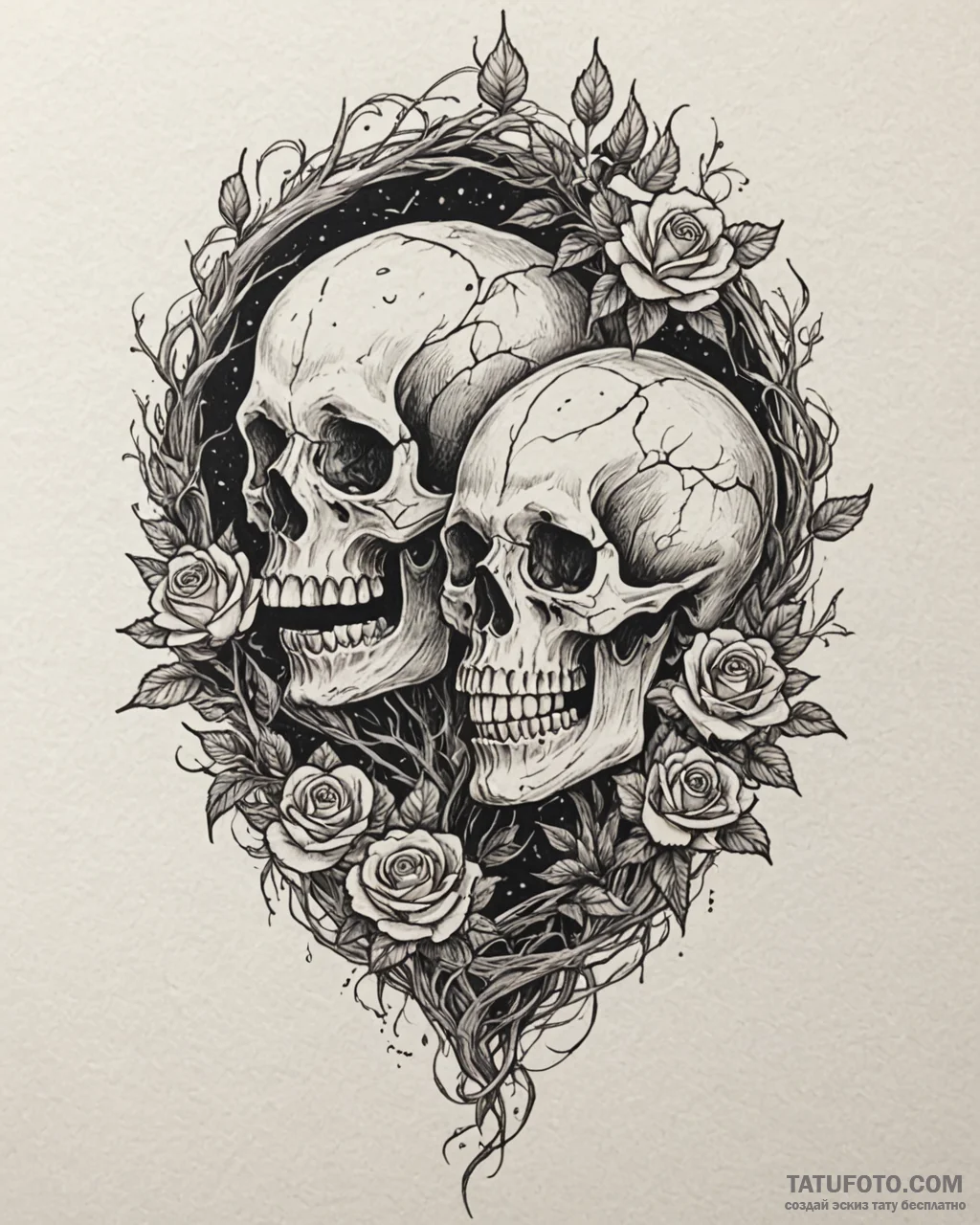Tat tattoo sketch, mysterious forest spirits... - эскиз тату (№1753117153_0, 21.07.2025 16:59) — Tatufoto.com