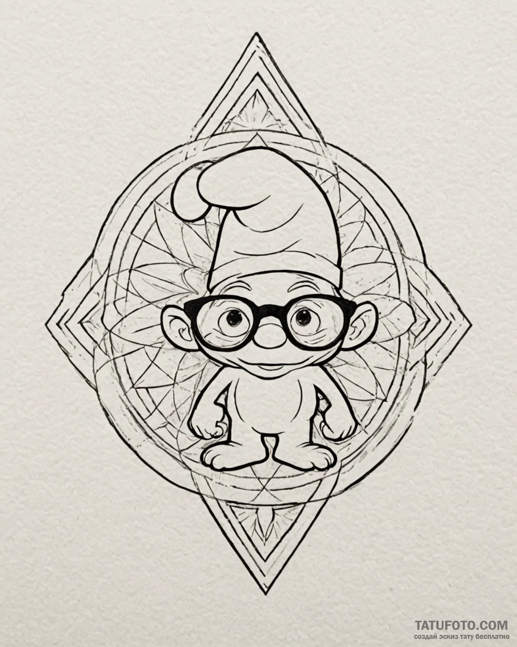 Tattoo sketch, brainy smurf, the smurfs (2011… — эскиз тату (№1753117575_0, 21.07.2025 17:06) — Tatufoto.com