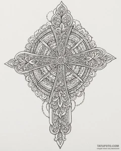 Tat tattoo sketch, gothic cross with ornate i... - эскиз тату (№1753117915_0, 21.07.2025 17:11) — Tatufoto.com