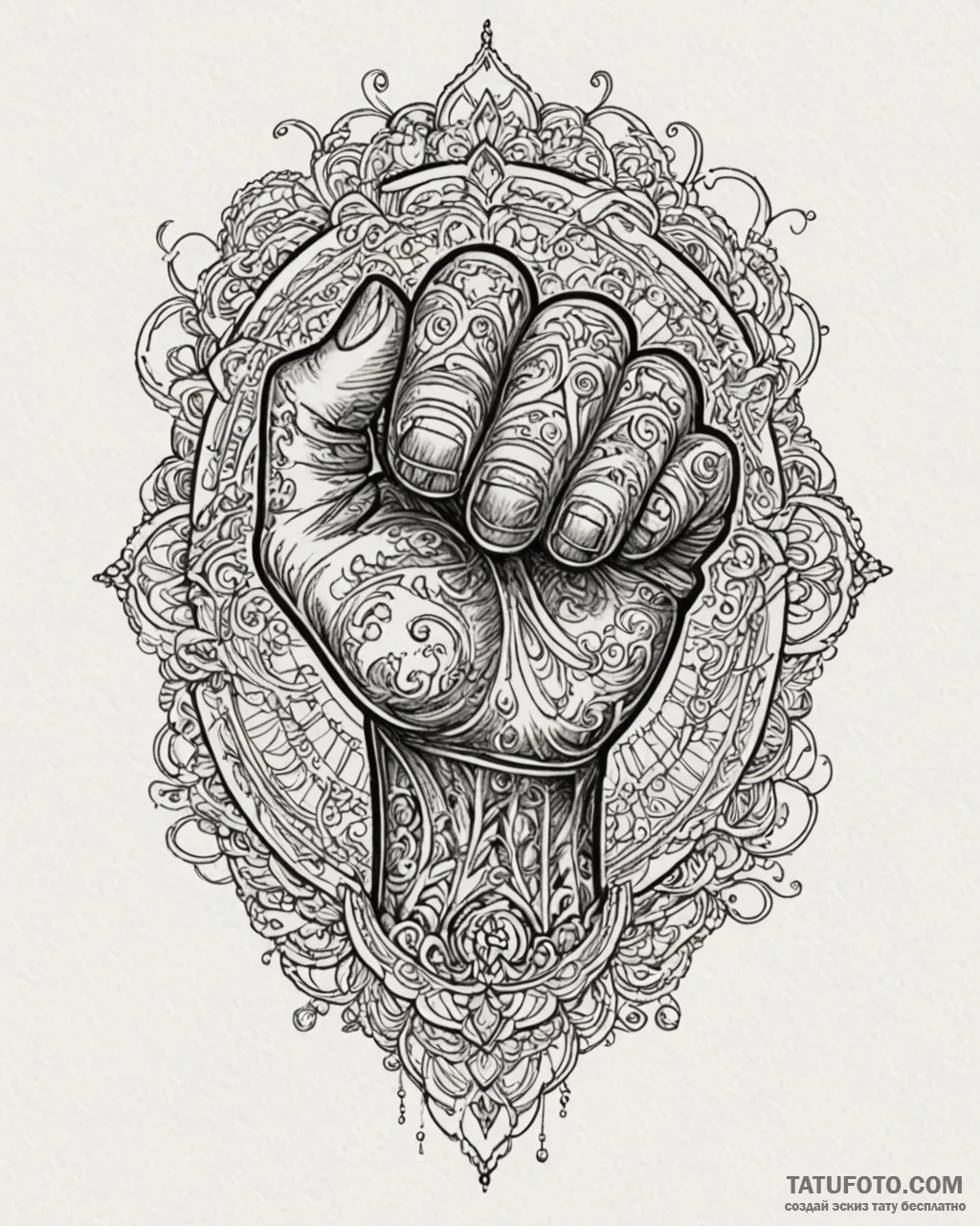 Tat tattoo sketch, vi’s fist punching through... - эскиз тату (№1753118421_0, 21.07.2025 17:20) — Tatufoto.com