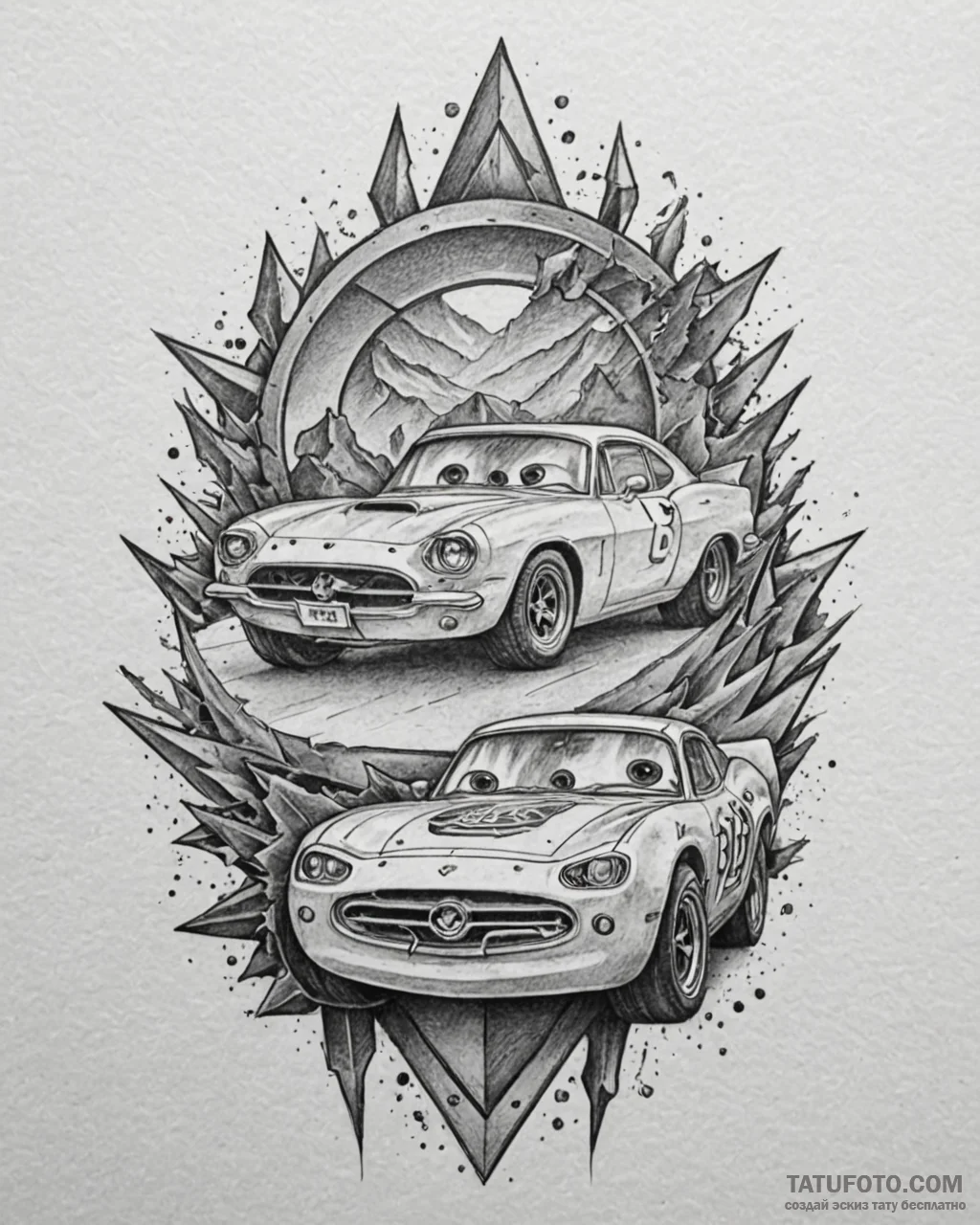Eskiz.to, tattoo sketch, lightning mcqueen wi… — эскиз тату (№1753118759_0, 21.07.2025 17:25) — Tatufoto.com