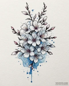 Tattoo sketch, watercolor splash blending bri... - эскиз тату (№1753119353_0, 21.07.2025 17:35) — Tatufoto.com