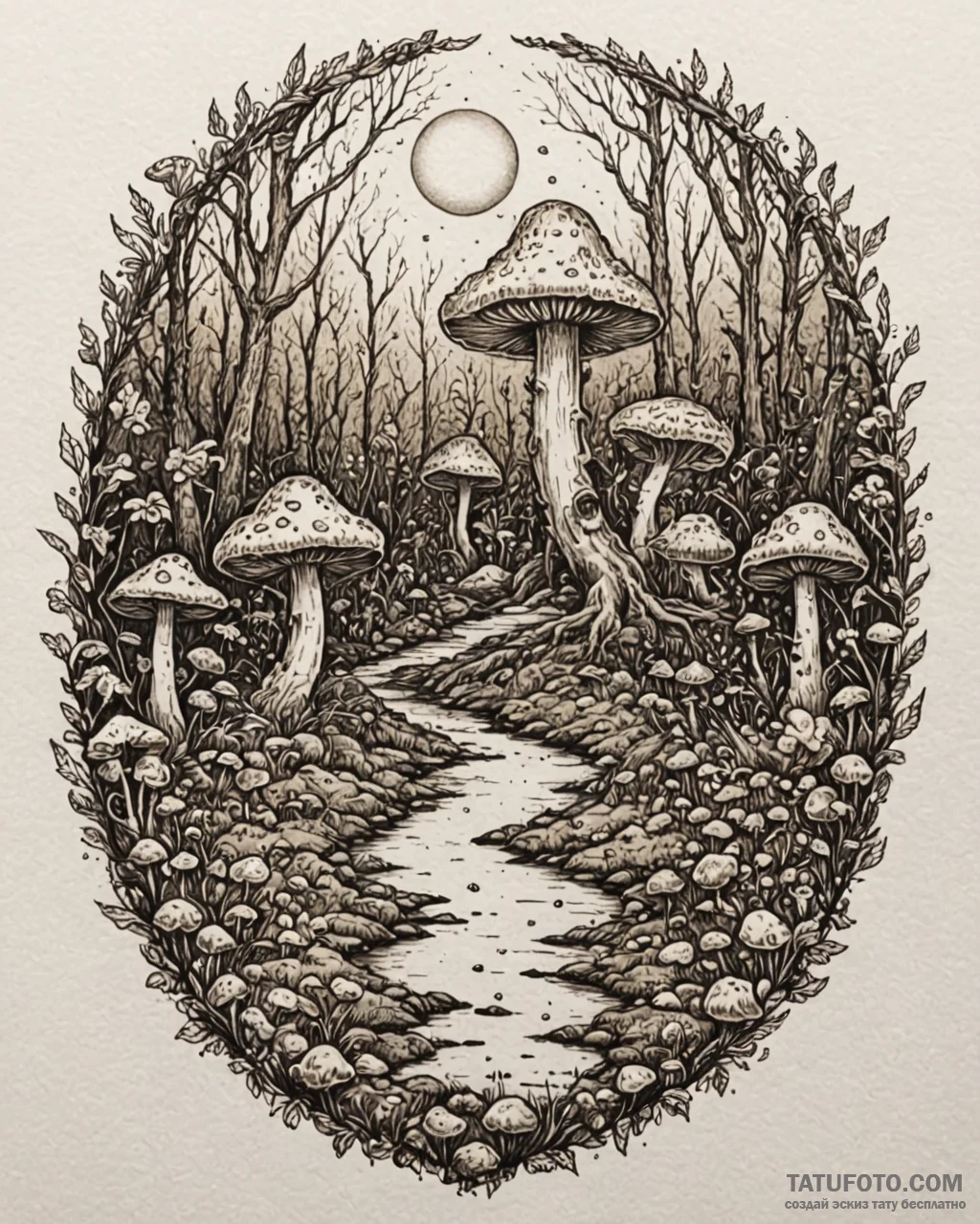 Eskiz.to, tattoo sketch, shrek’s swamp with g... - эскиз тату (№1753119523_0, 21.07.2025 17:38) — Tatufoto.com