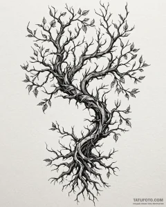 Tat tattoo sketch, thorny vines twisting arou... - эскиз тату (№1753119777_0, 21.07.2025 17:42) — Tatufoto.com