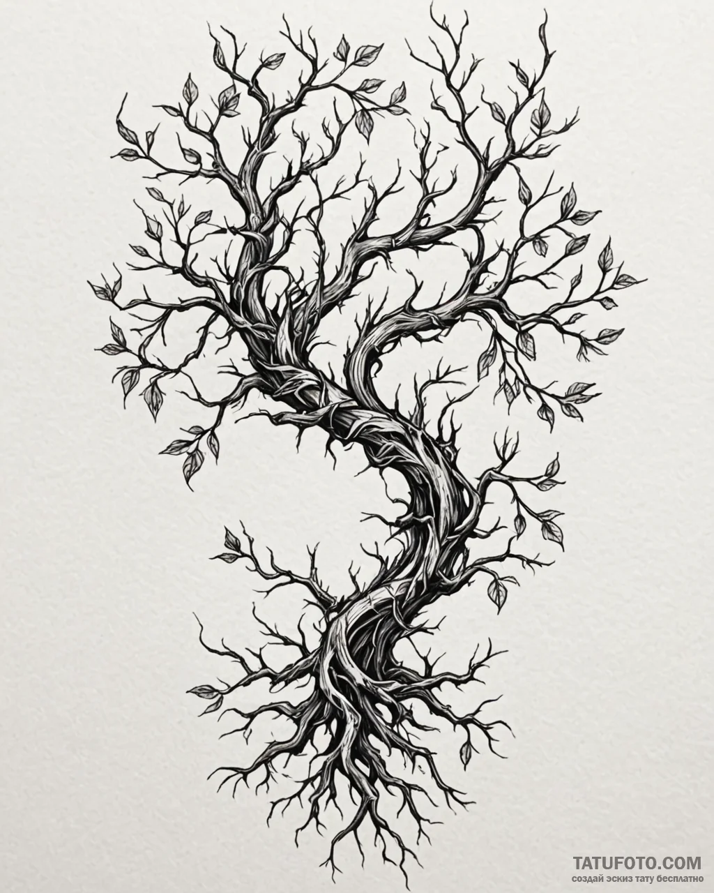 Tat tattoo sketch, thorny vines twisting arou... - эскиз тату (№1753119777_0, 21.07.2025 17:42) — Tatufoto.com
