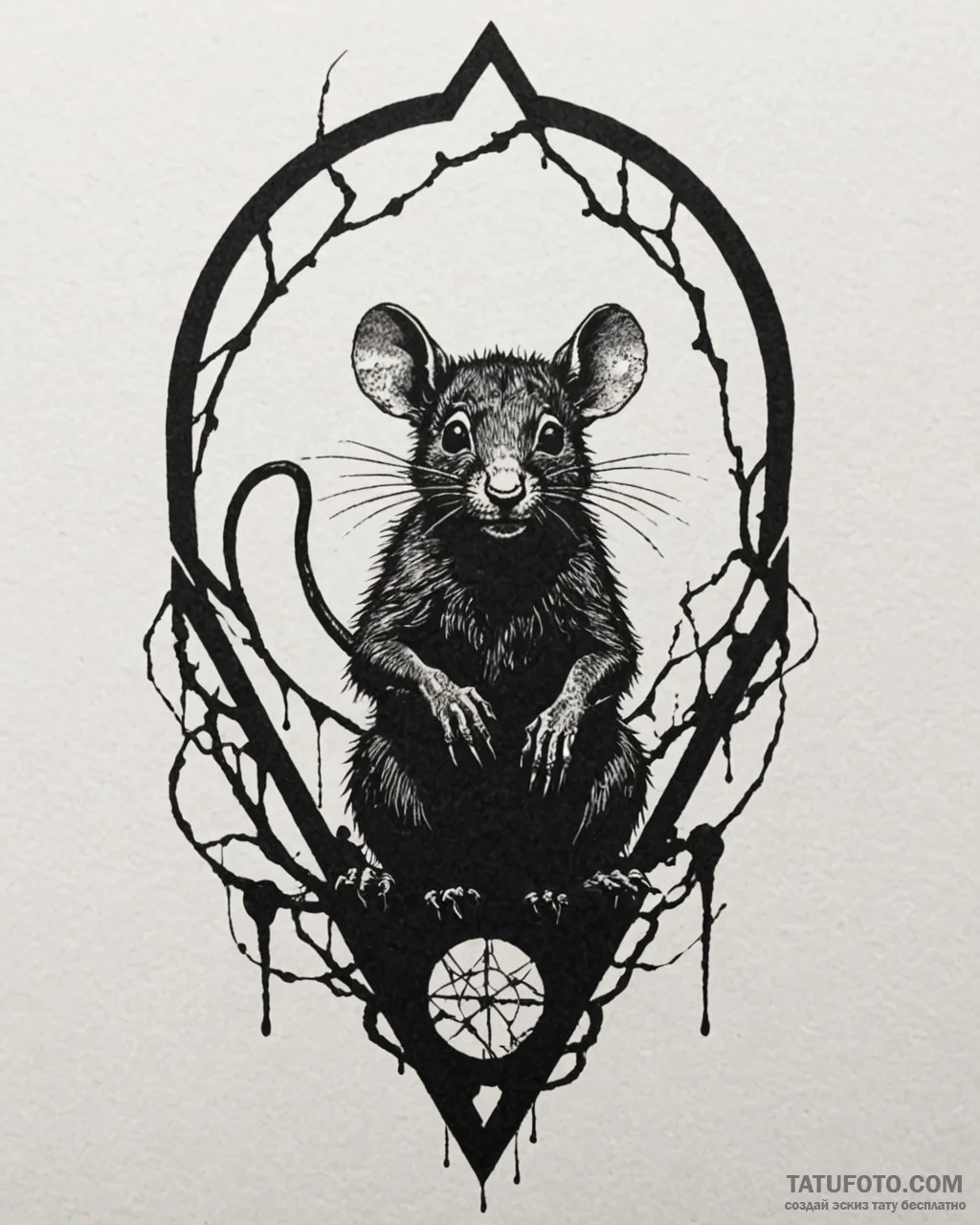Tat tattoo sketch, zaun rats silhouetted agai... - эскиз тату (№1753119944_0, 21.07.2025 17:45) — Tatufoto.com