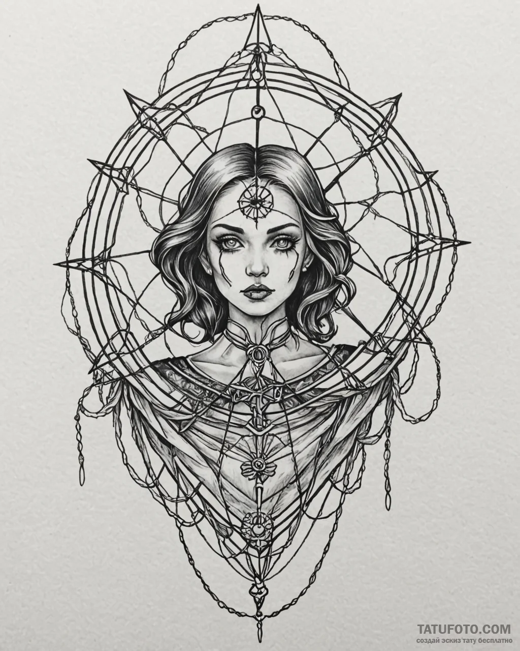 Tattoo sketch, other mother weaving webs, det... - эскиз тату (№1753120026_0, 21.07.2025 17:47) — Tatufoto.com