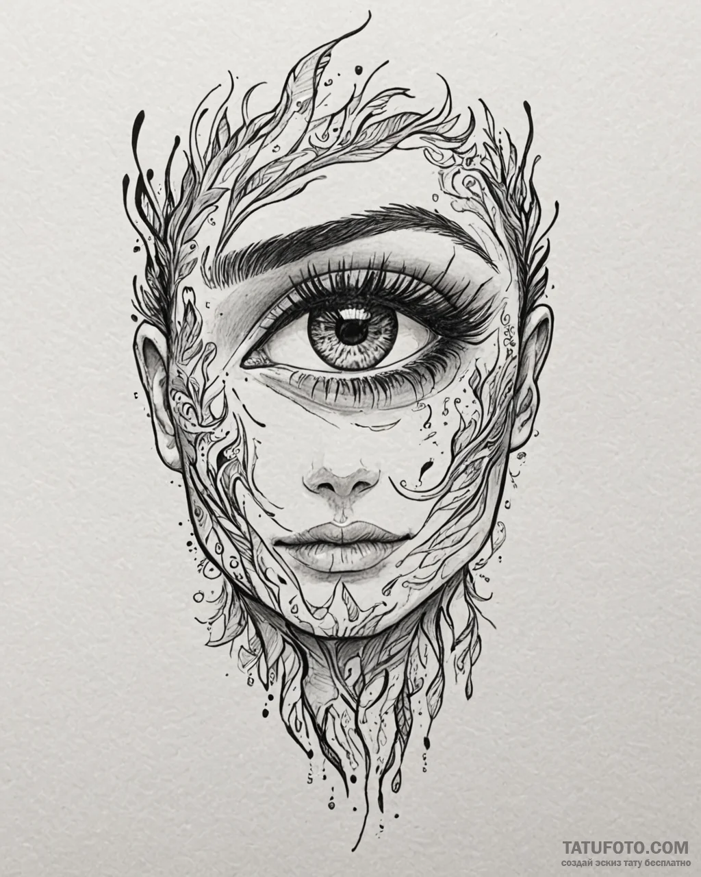 Tattoo sketch, paprika eyes glowing with ener... - эскиз тату (№1753120274_0, 21.07.2025 17:51) — Tatufoto.com