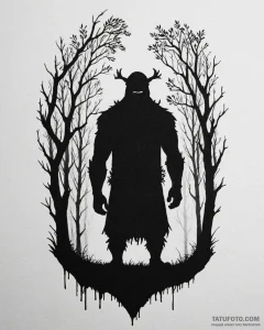 Eskiz.to, tattoo sketch, shrek silhouette wit... - эскиз тату (№1753120359_0, 21.07.2025 17:52) — Tatufoto.com