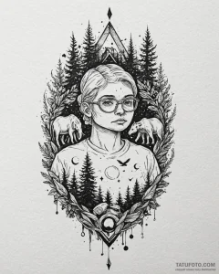 Tat tattoo sketch, ecologist blending into lu... - эскиз тату (№1753120691_0, 21.07.2025 17:58) — Tatufoto.com