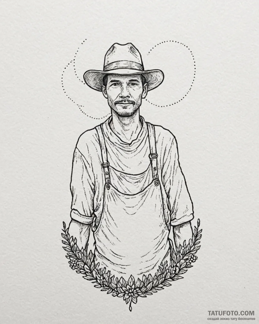 • фермер, tattoo sketch design, minimalist t… — эскиз тату (№1753121351_0, 21.07.2025 18:09) — Tatufoto.com