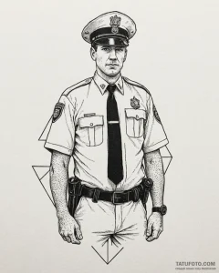 • полицейский, ink illustration for tattoo,... - эскиз тату (№1753121599_0, 21.07.2025 18:13) — Tatufoto.com