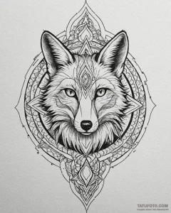 Tattoo sketch, nick with fox fire glowing, my... - эскиз тату (№1753122911_0, 21.07.2025 18:35) — Tatufoto.com
