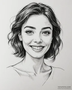 Eskiz.to, tattoo sketch, colette smiling conf... - эскиз тату (№1753123756_0, 21.07.2025 18:49) — Tatufoto.com