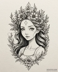 мэри и ведьмин цветок (mary and the witch’s f... - эскиз тату (№1753124345_0, 21.07.2025 18:59) — Tatufoto.com