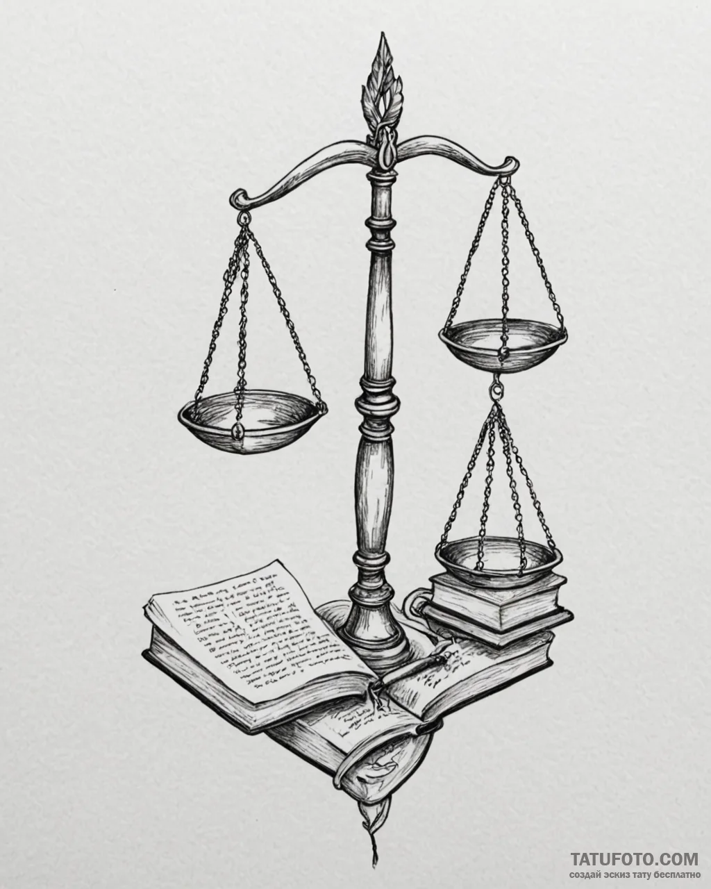 Tat tattoo sketch, lawyer’s scales of justice... - эскиз тату (№1753124600_0, 21.07.2025 19:03) — Tatufoto.com