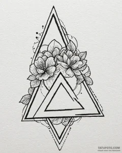 Tattoo sketch, clean geometric triangle with... - эскиз тату (№1753125022_0, 21.07.2025 19:10) — Tatufoto.com