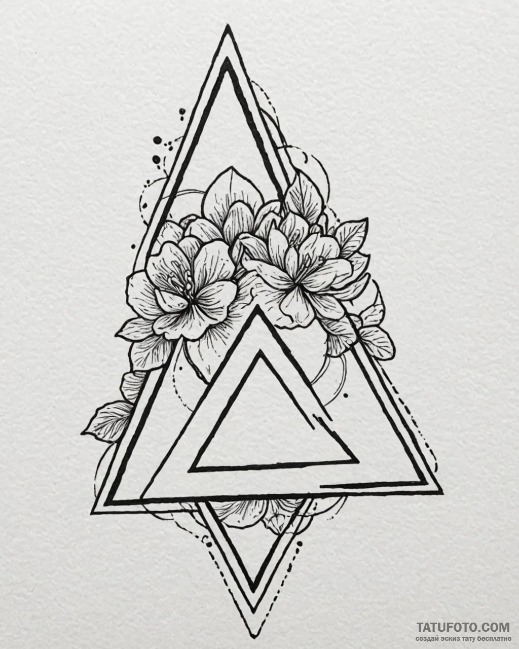 Tattoo sketch, clean geometric triangle with… — эскиз тату (№1753125022_0, 21.07.2025 19:10) — Tatufoto.com