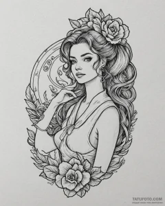 Tattoo sketch, holley shiftwell with tech gad... - эскиз тату (№1753125446_0, 21.07.2025 19:17) — Tatufoto.com