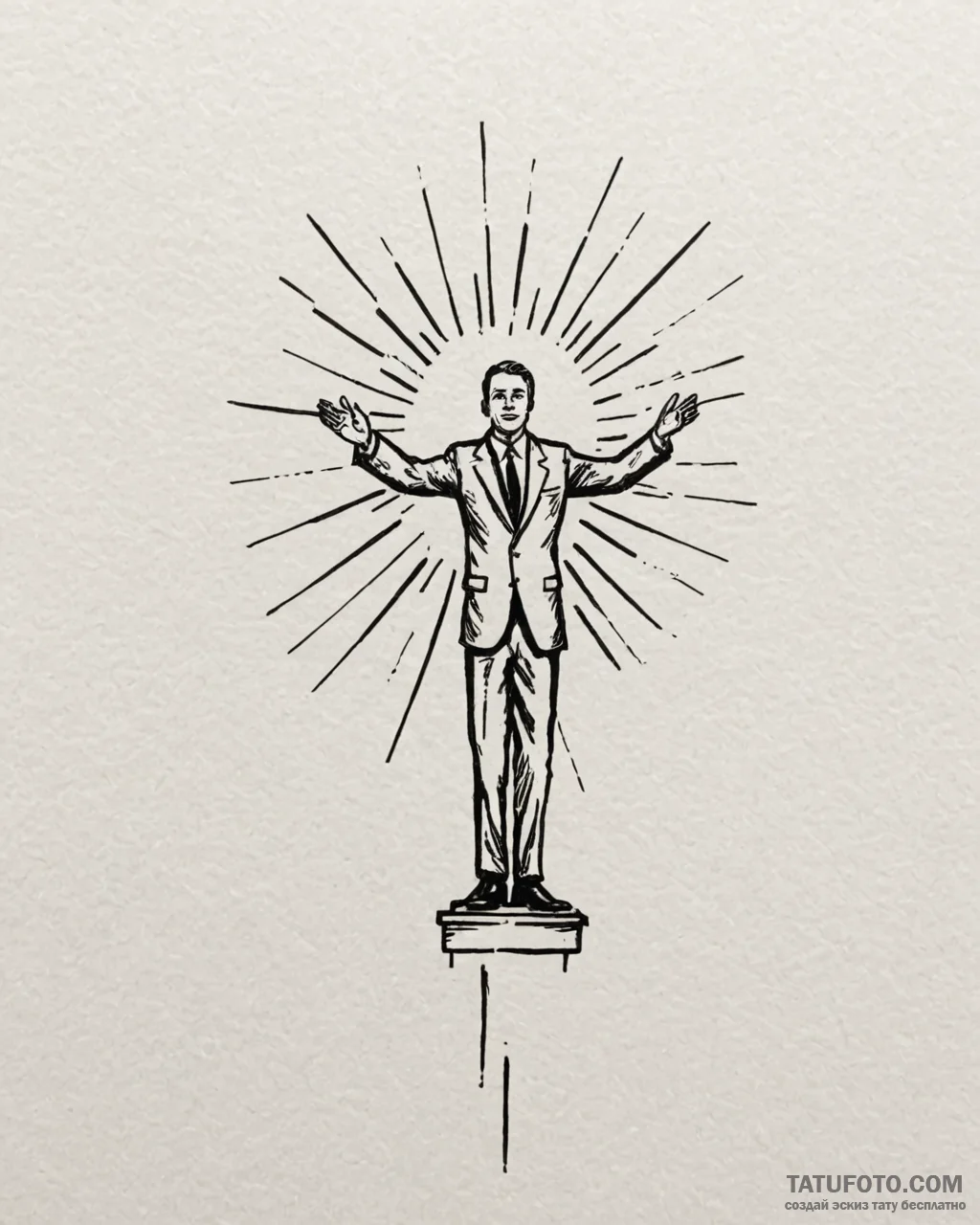 Tat tattoo sketch, politician silhouette behi… — эскиз тату (№1753125870_0, 21.07.2025 19:24) — Tatufoto.com