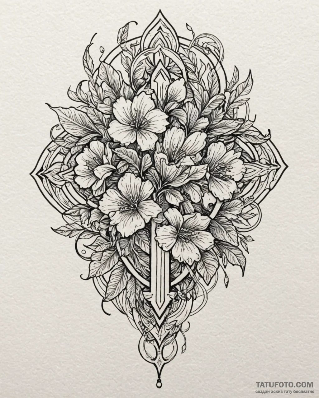 Tat tattoo sketch, abstract black ink brushst... - эскиз тату (№1753126041_0, 21.07.2025 19:27) — Tatufoto.com