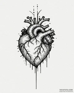 Tat tattoo sketch, pixelated heart with glitc... - эскиз тату (№1753127144_0, 21.07.2025 19:45) — Tatufoto.com
