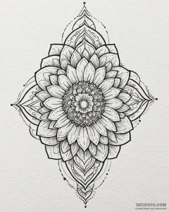 Tat tattoo sketch, minimalist geometric flowe... - эскиз тату (№1753127398_0, 21.07.2025 19:49) — Tatufoto.com