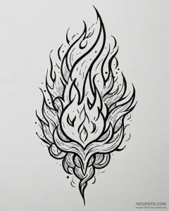 Tat tattoo sketch, fire elemental with tribal... - эскиз тату (№1753127569_0, 21.07.2025 19:52) — Tatufoto.com