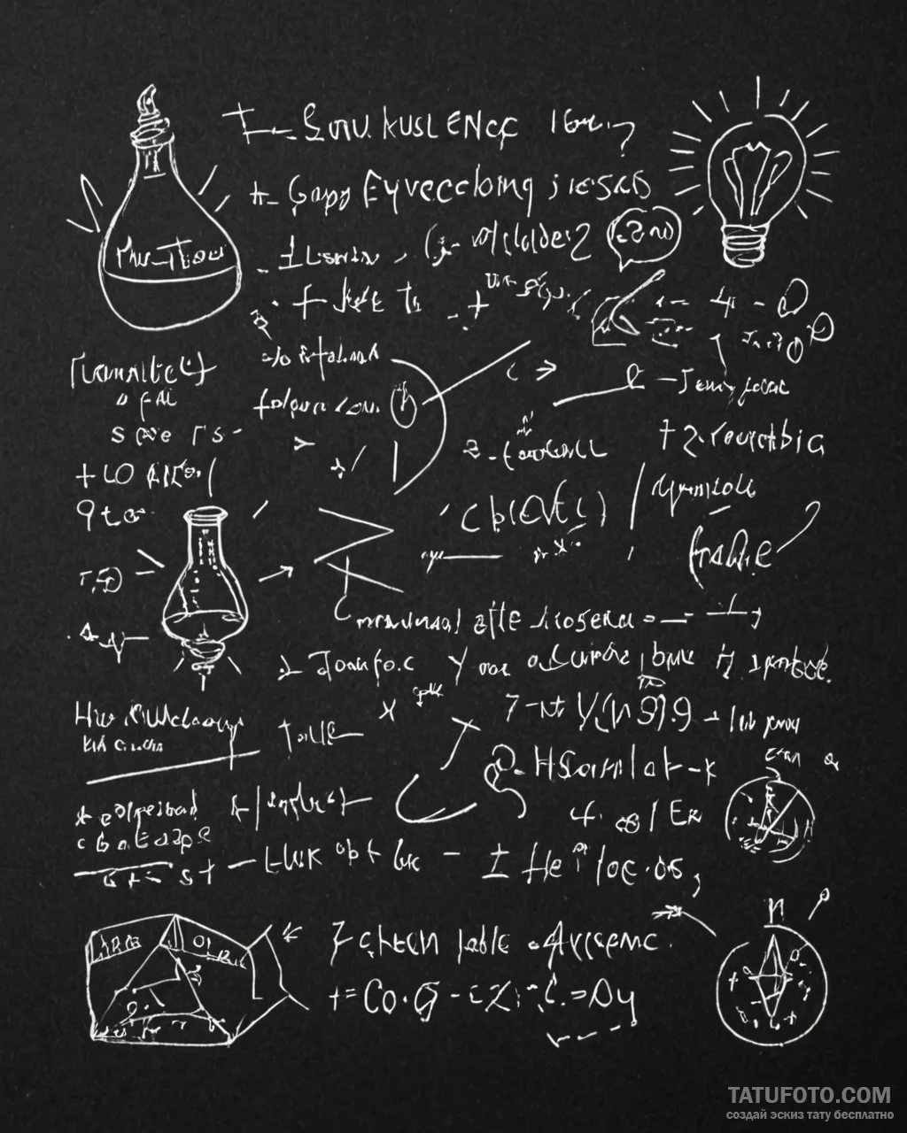 Tat tattoo sketch, teacher’s chalk and blackb… — эскиз тату (№1753127738_0, 21.07.2025 19:55) — Tatufoto.com