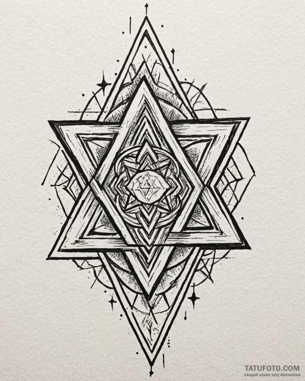 Tattoo sketch, star of david formed by glowin... - эскиз тату (№1753127823_0, 21.07.2025 19:57) — Tatufoto.com